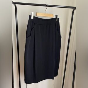 Vintage 100% wool midi skirt with pockets • Eileen Fisher vibes